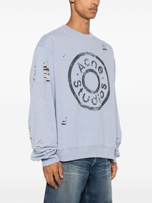 Acne Studios  logo-print distressed sweater - Image 4