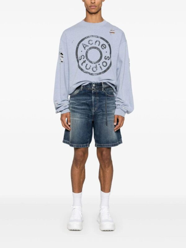 Acne Studios  logo-print distressed sweater - Image 2