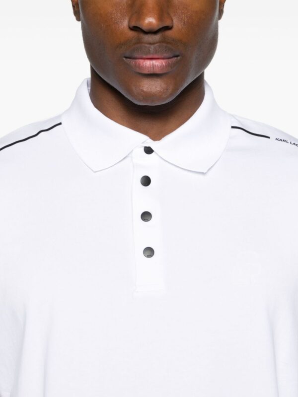 Karl Lagerfeld logo-print jersey polo shirt - Image 5