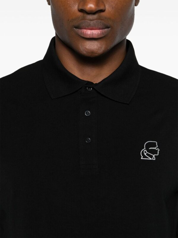 Karl Lagerfeld logo-print reflective detailing polo shirt - Image 5