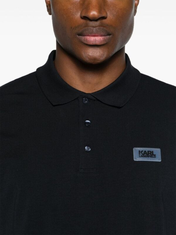 Karl Lagerfeld logo-patch jersey polo shirt - Image 5