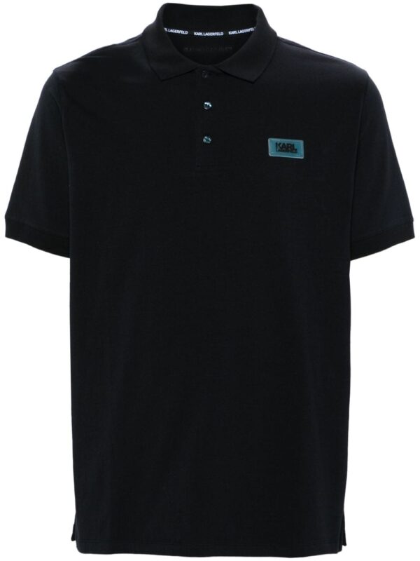 Karl Lagerfeld logo-patch jersey polo shirt