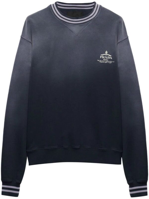 Prada  logo-embroidered cotton sweatshirt