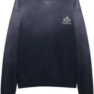 Prada  logo-embroidered cotton sweatshirt