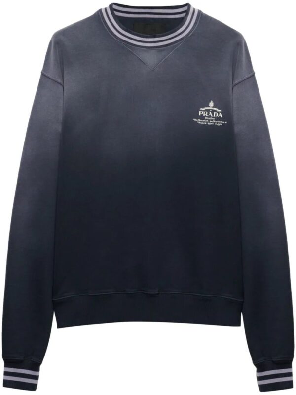 Prada  logo-embroidered cotton sweatshirt