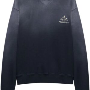Prada  logo-embroidered cotton sweatshirt