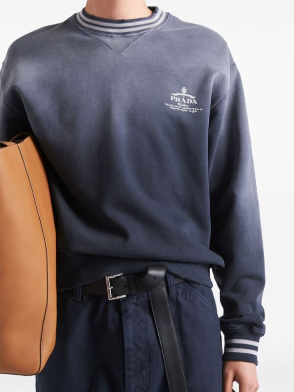 Prada  logo-embroidered cotton sweatshirt - Image 2