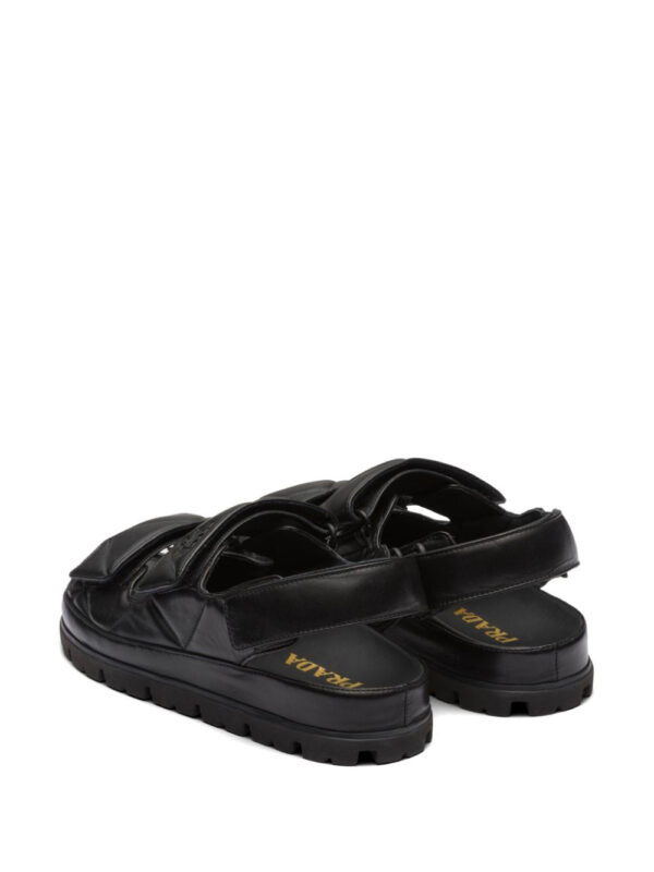 Prada  logo-lettering quilted leather sandals - Image 3