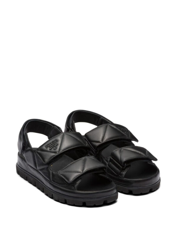 Prada  logo-lettering quilted leather sandals - Image 2