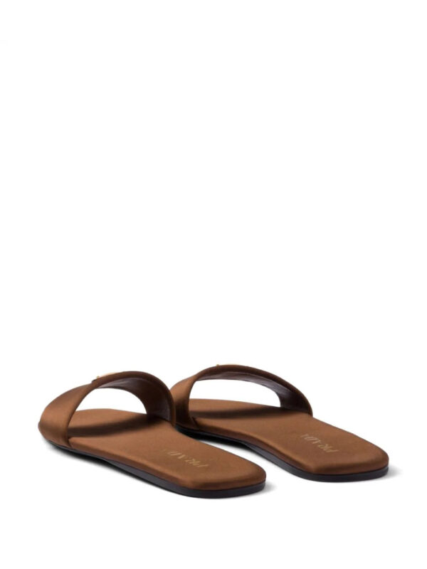 Prada  triangle-logo satin slides - Image 3