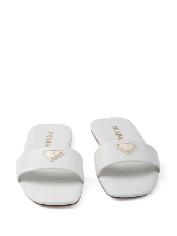 Prada triangle-logo leather slides - Image 2