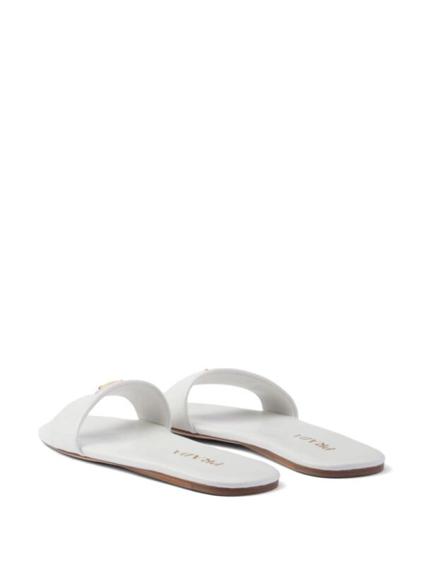 Prada triangle-logo leather slides - Image 3