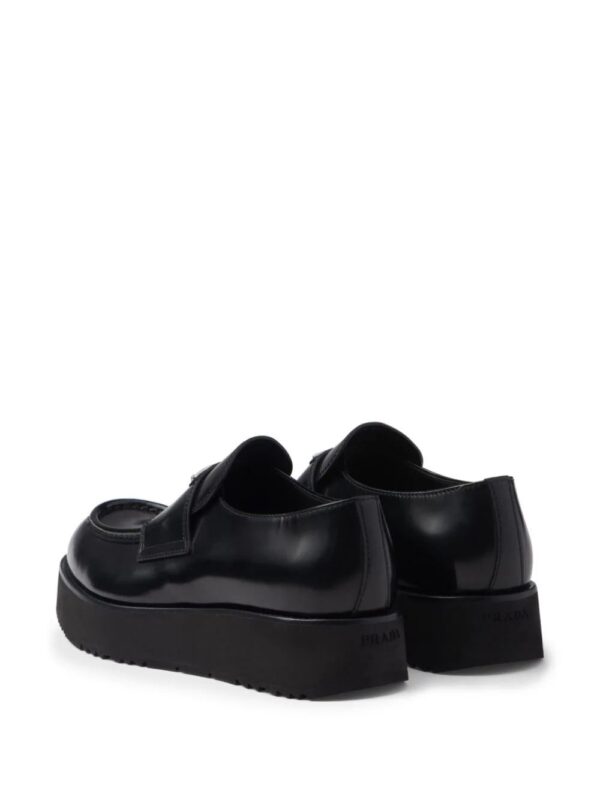 Prada  logo-plaque brushed leather loafers - Image 3