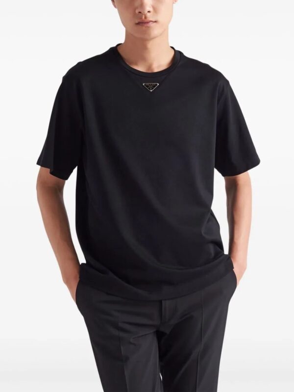 Prada  triangle-logo cotton T-shirt - Image 4