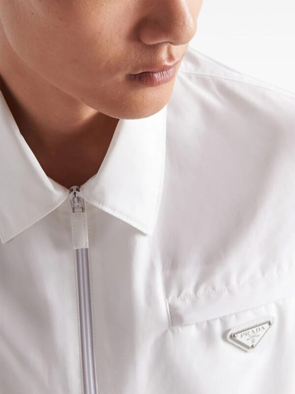 Prada  triangle-logo cotton jacket - Image 4