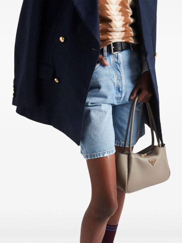 Prada  Triangle-logo high-rise denim shorts - Image 3