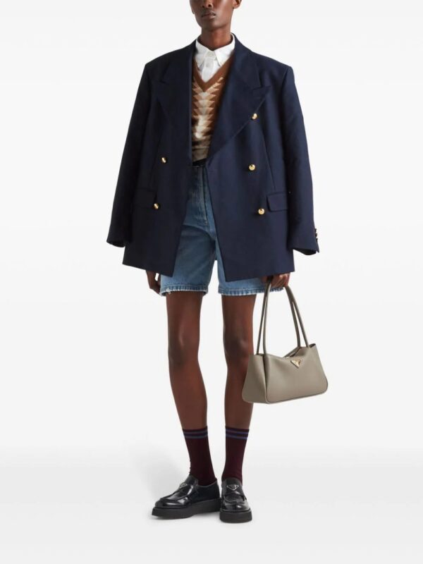 Prada  Triangle-logo high-rise denim shorts - Image 2