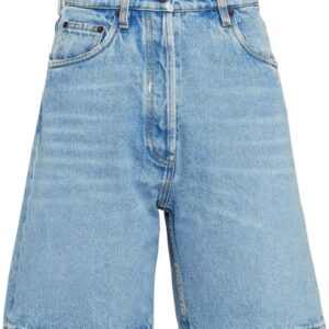 Prada  Triangle-logo high-rise denim shorts