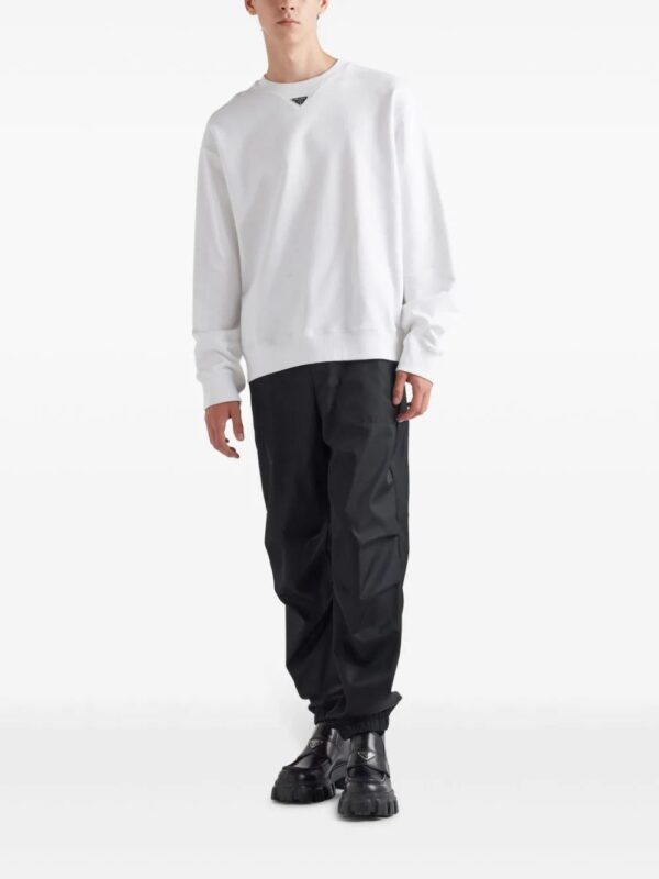 Prada  logo-plaque cotton sweatshirt - Image 2