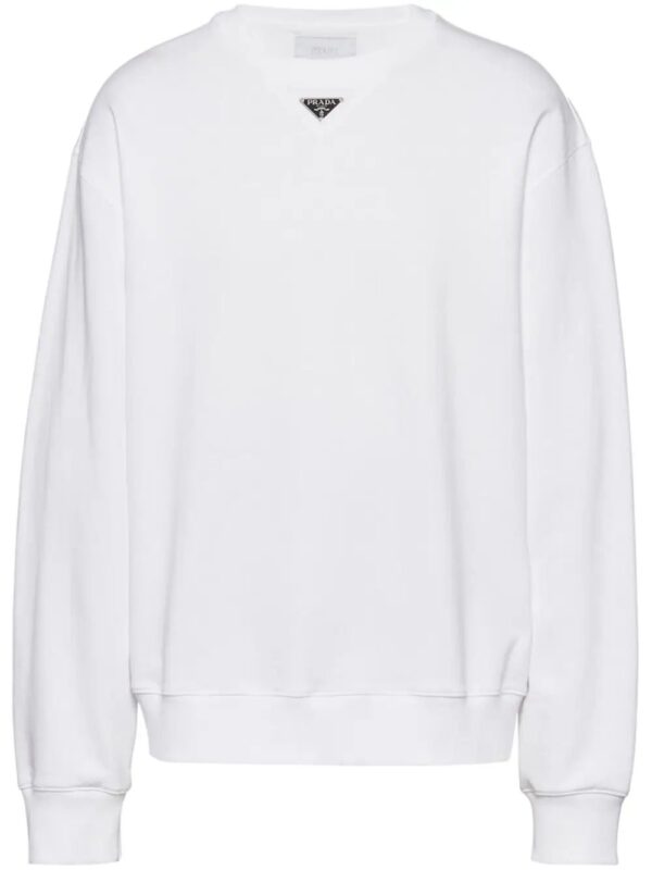 Prada  logo-plaque cotton sweatshirt