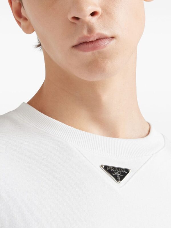 Prada  logo-plaque cotton sweatshirt - Image 4