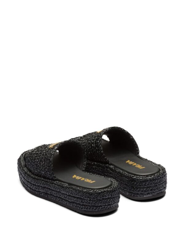 Prada woven-raffia flatform slides - Image 4