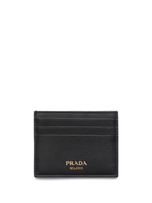 Prada logo-stamp leather card holder