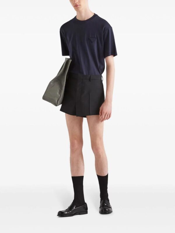 Prada  logo-patch cotton T-shirt - Image 2