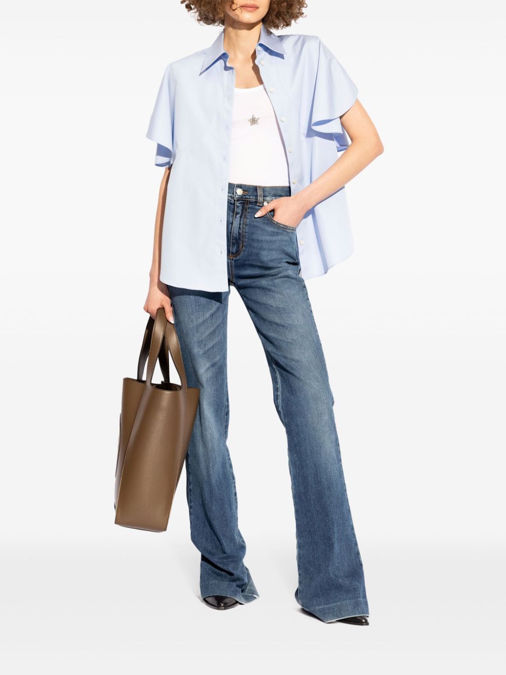 Stella McCartney flutter-sleeve cotton shirt - Image 2