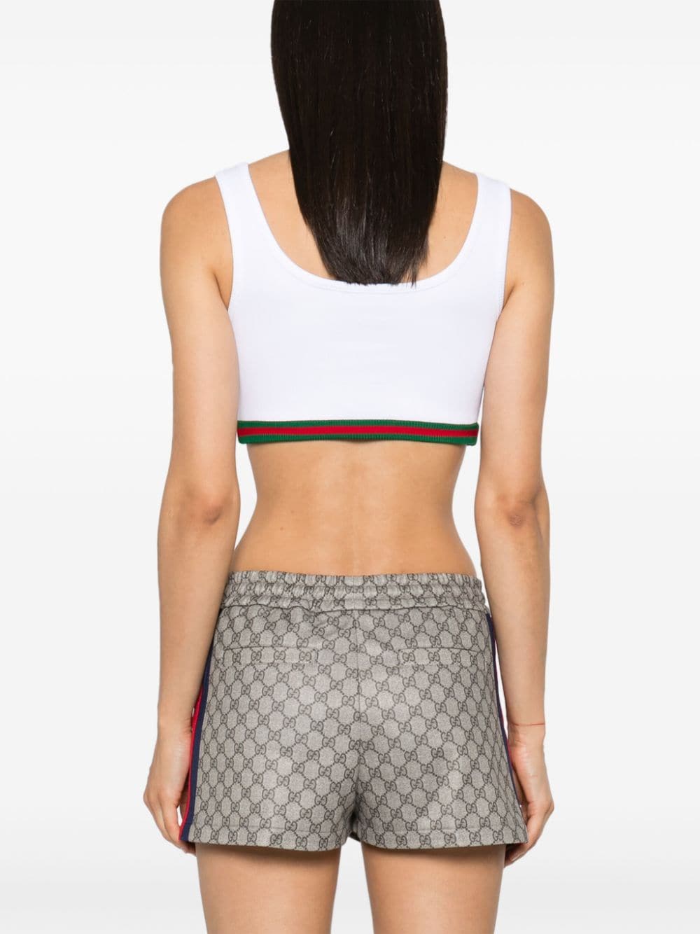 Gucci Web-detail ribbed crop top - Image 4