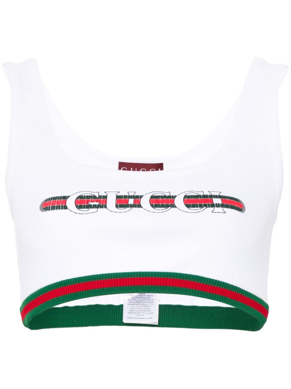 Gucci Web-detail ribbed crop top