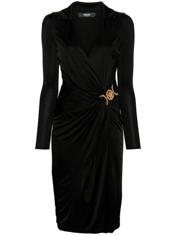 Versace Medusa-plaque jersey midi dress