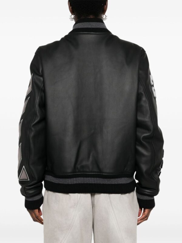Off-White  appliqué leather bomber jacket - Image 4