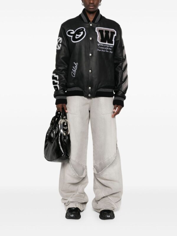 Off-White  appliqué leather bomber jacket - Image 2
