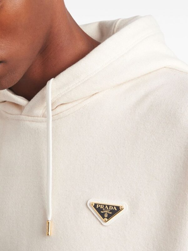 Prada  triangle-logo cotton hoodie - Image 4