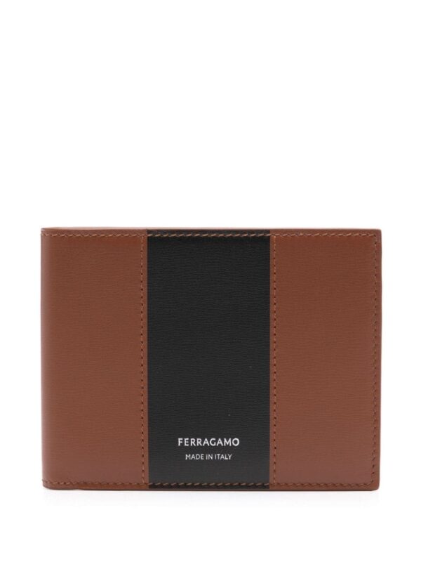 Ferragamo logo-stamp stripe leather wallet