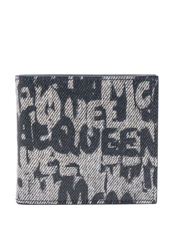 Alexander McQueen graffiti logo-print bi-fold wallet