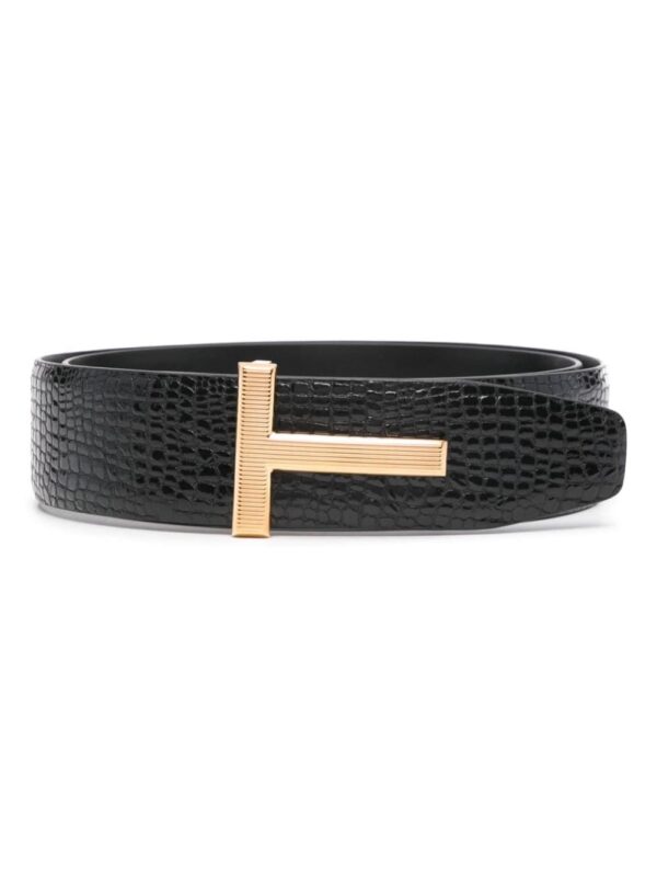 Louis Vuitton embossed-crocodile leather belt