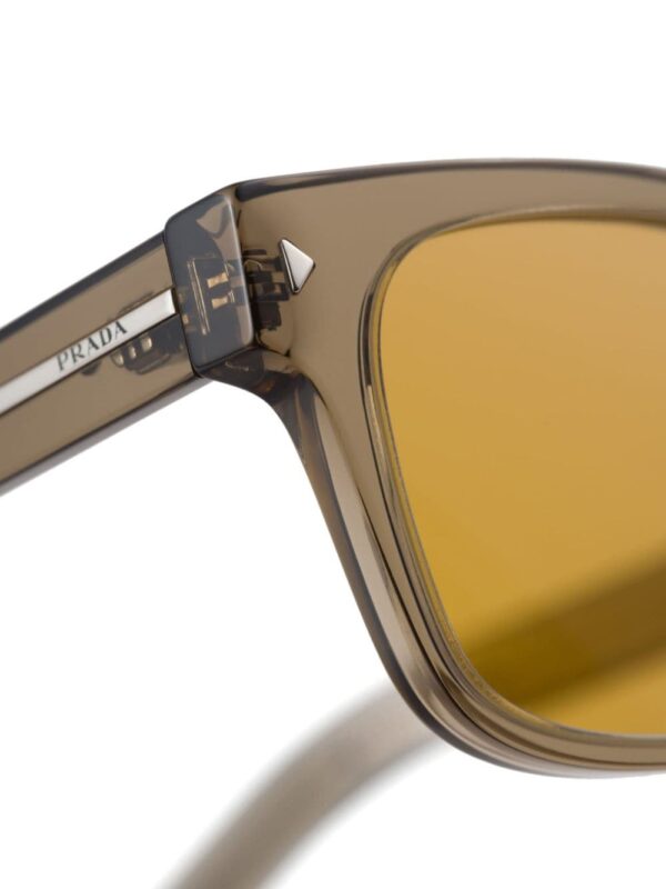 Prada Eyewear striped metal detail rectangle-frame sunglasses - Image 4