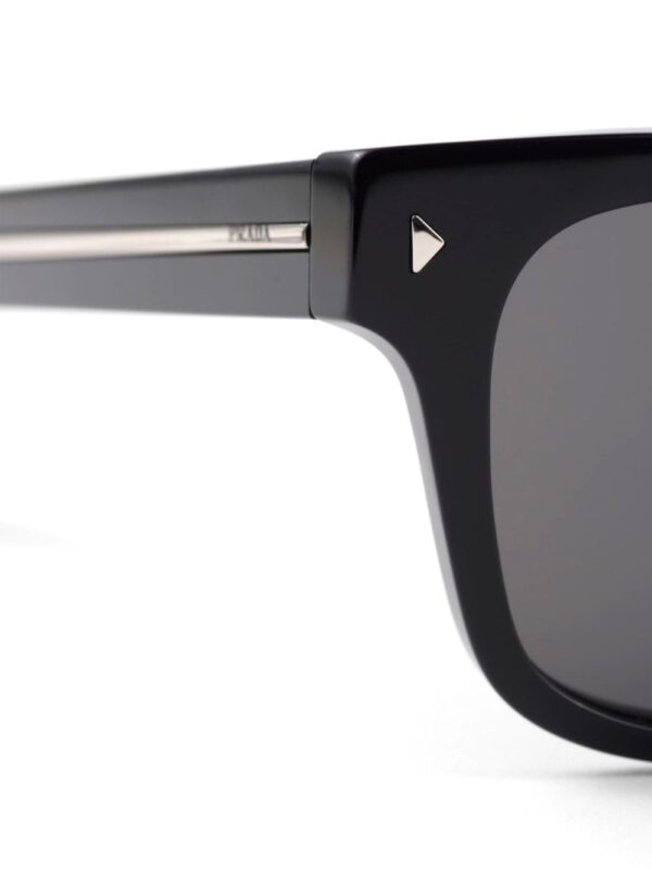 Prada Eyewear striped metal detail rectangle-frame sunglasses - Image 4