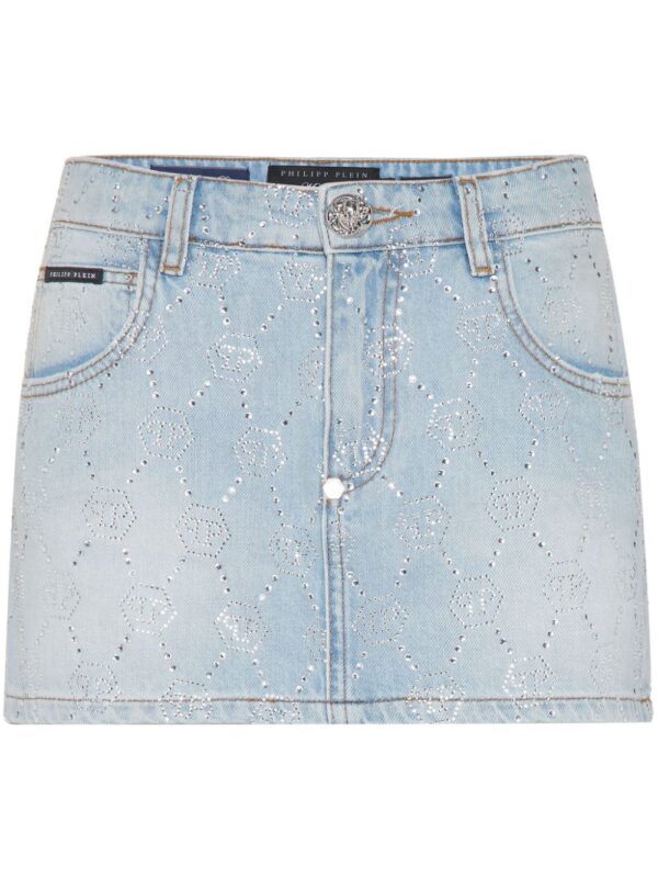 Philipp Plein  monogram denim skirt