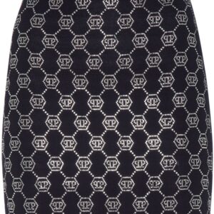 Philipp Plein  monogram-embellished knitted mini skirt