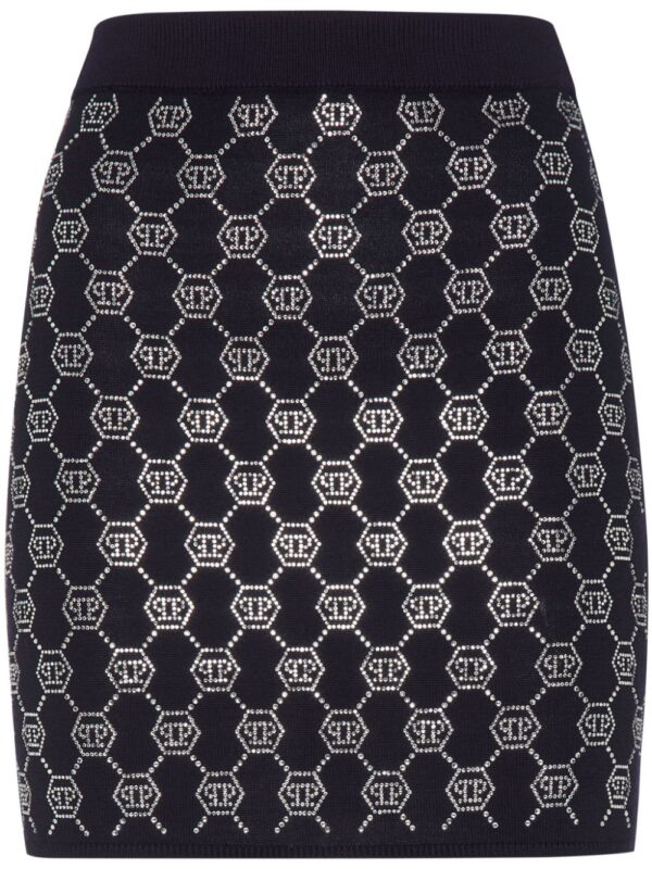 Philipp Plein  monogram-embellished knitted mini skirt