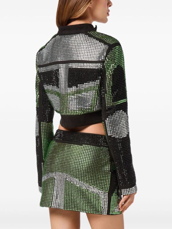 Philipp Plein  strass cropped biker jacket - Image 4