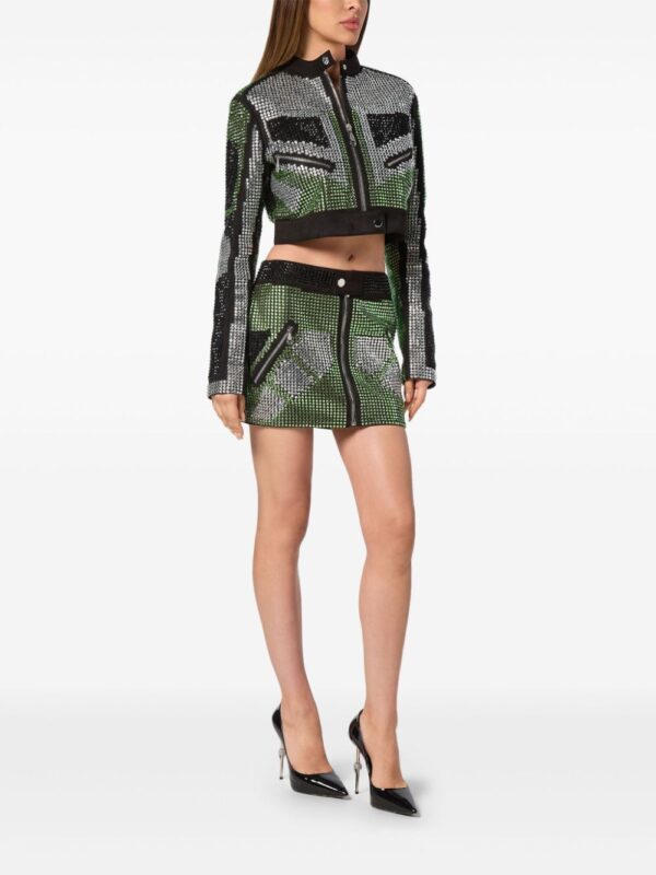 Philipp Plein  strass cropped biker jacket - Image 2