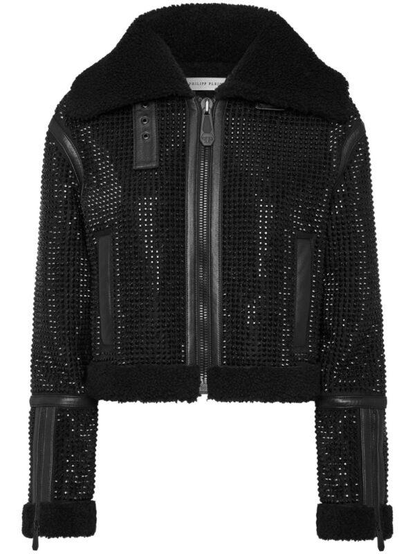Philipp Plein  crystal shearling jacket