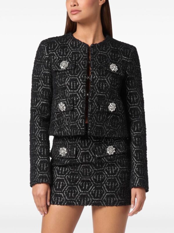 Philipp Plein  monogram tweed jacket - Image 3