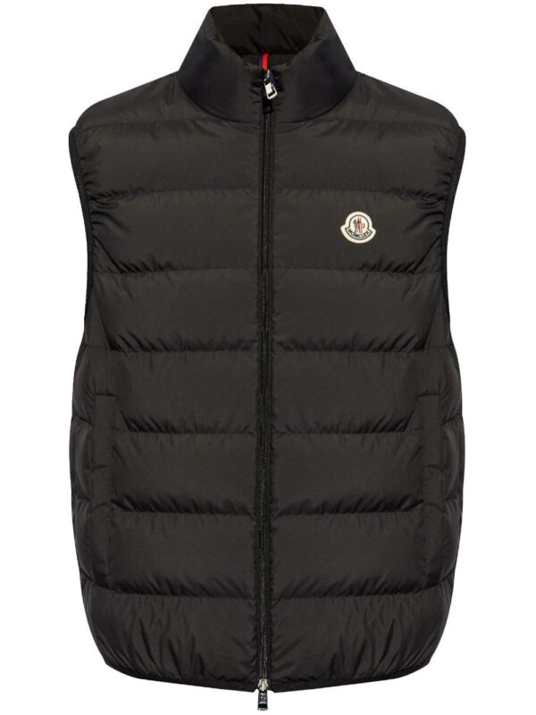 Moncler  mock neck logo patch down gilet