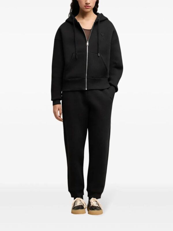 AMI Paris  Ami de Coeur zipped cotton hoodie - Image 2