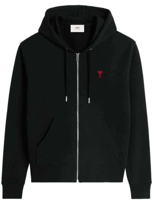 AMI Paris  Ami de Coeur zipped cotton hoodie